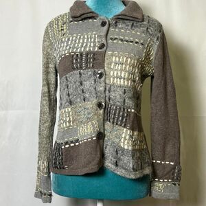 Incredible vintage J.‎ Jill art-to-wear patchwork cardigan Small